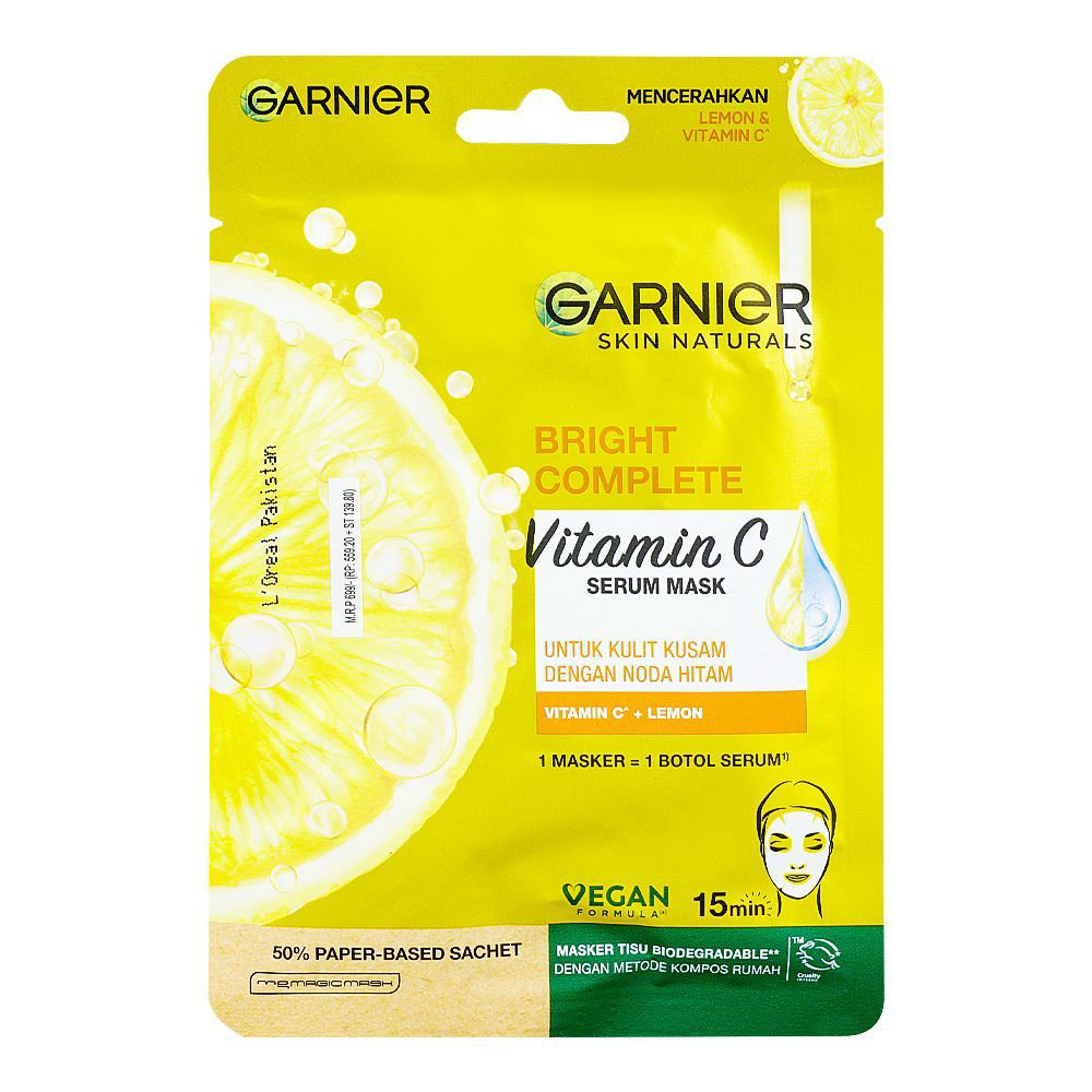 Picture of Garnier Bright Complete Vitamin C+Lemon Face Mask 28GM