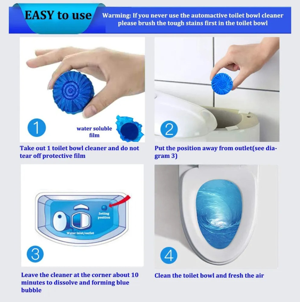 Picture of Easy Lu-Blue In-Cistern Blocks Bathroom Cleaning
