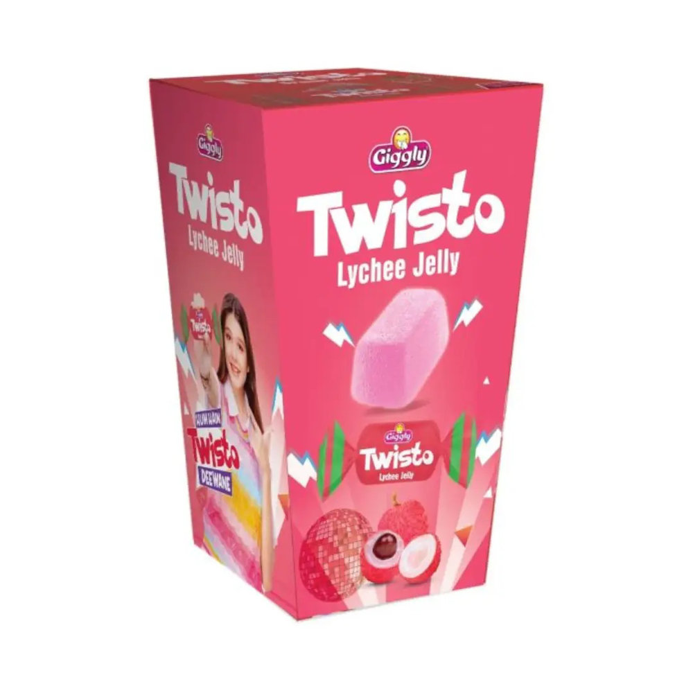 Picture of Giggly Jelly Big Twisto Lychee 60PC