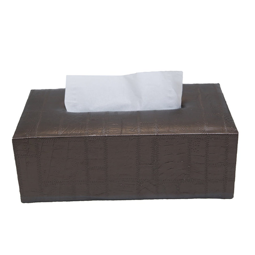 Picture of Leather Rectangular Tissue Box Large 
