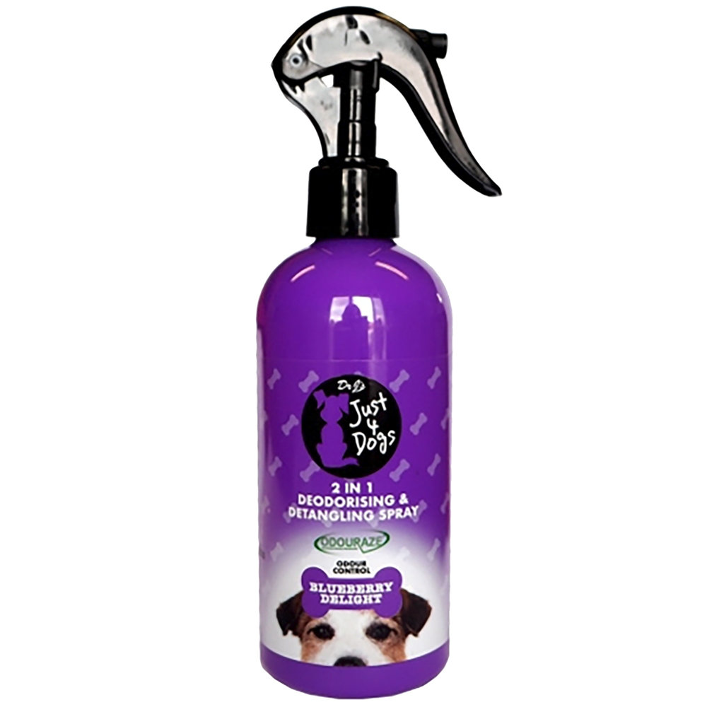 Picture of Just 4 Dogs Deodorising & Detangling Spray Blueberry 300ML