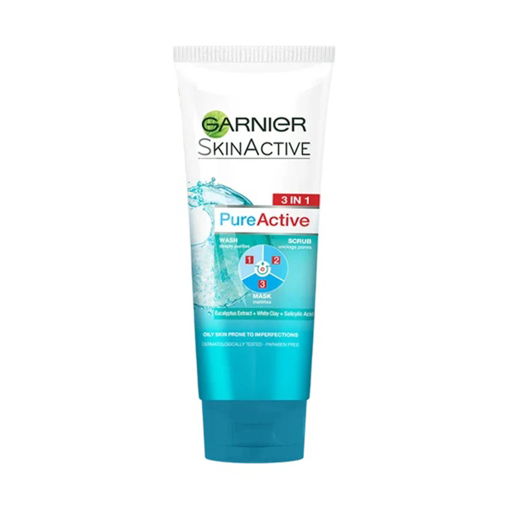 Picture of Garnier Skin Active Pure Active 3in1 Clay Face Wash 100ML