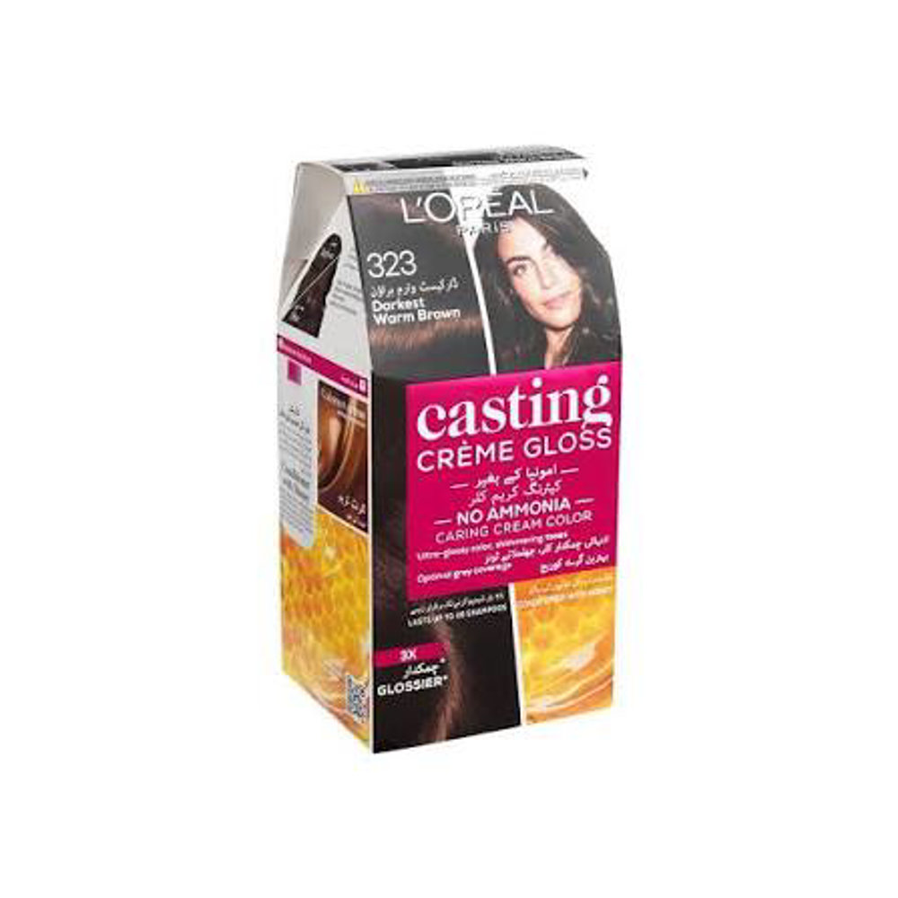 Picture of Loreal Paris Casting Creme Gloss Hair Color 323 Darkest Warm Brown
