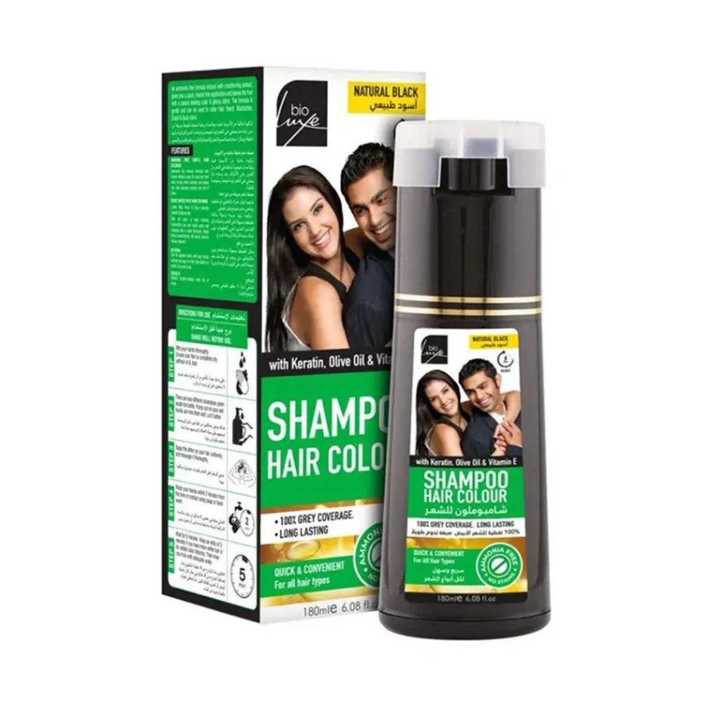 Picture of Bioluxe Natural Black Shampoo Hair Colour 180ml