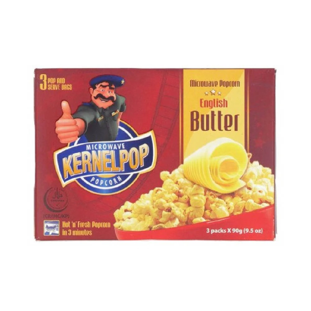 Picture of Kernelpop Microwave Popcorn English Butter 270GM Box