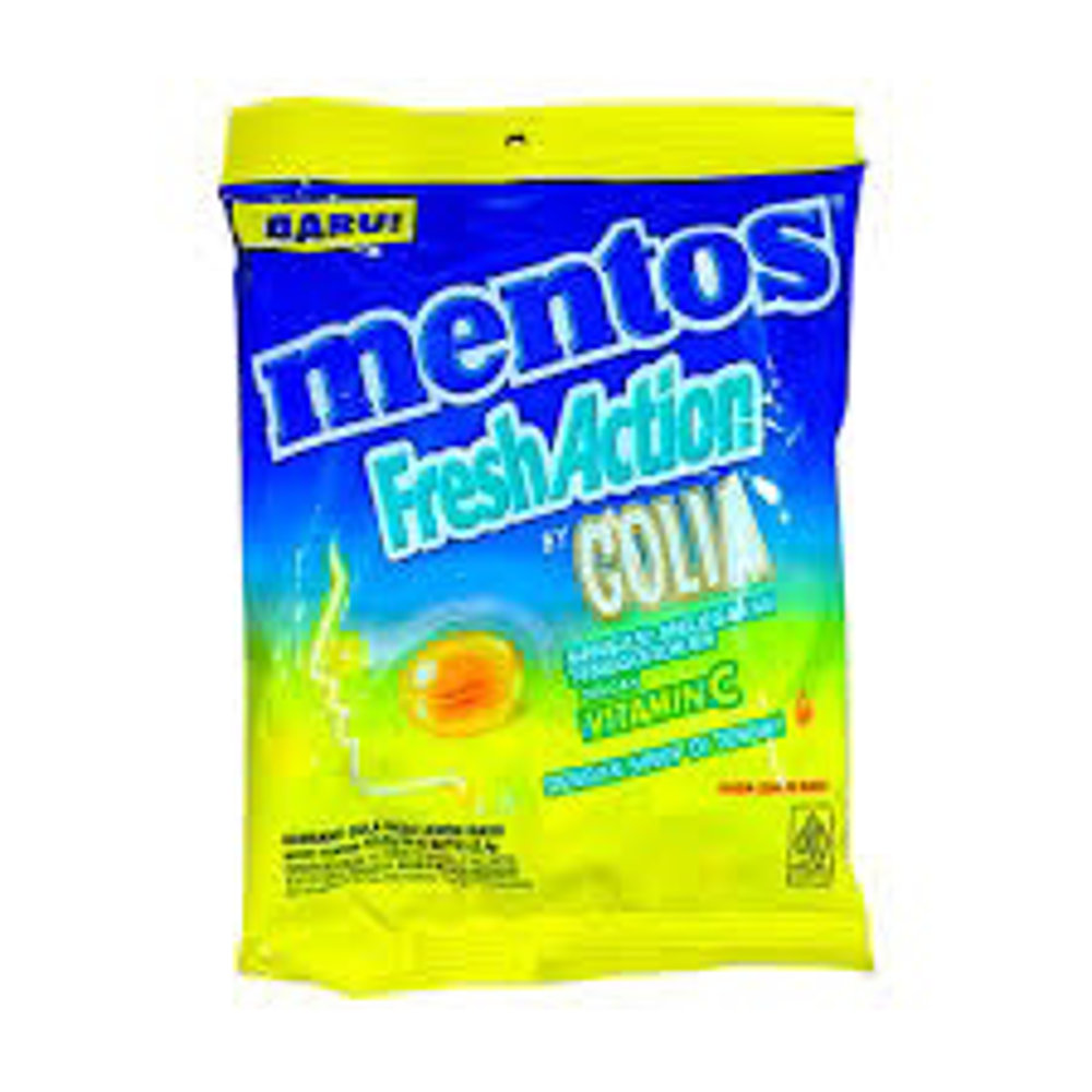 Picture of Mentos Fresh Action Golia Vitamin C Lemon Candy Pouch 100GM