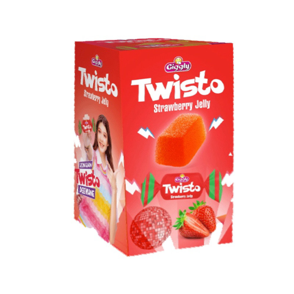 Picture of Giggly Jelly Big Twisto Strawberry 60PC